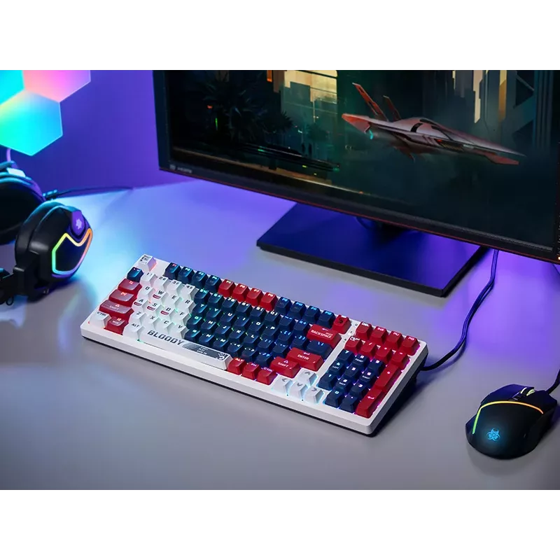 Mysz gamingowa A4Tech Bloody S98 USB Sports Navy z przełącznikami BLMS czerwony Plus