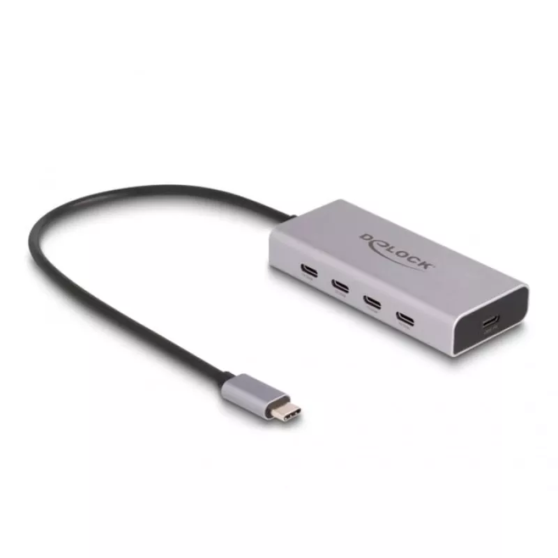 DeLOCK USB Hub 10 Gbps Type-C 4 Porty PD 85W Kabel 30 cm