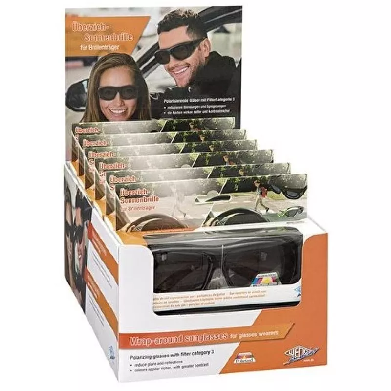 Okulary przeciwsłoneczne WEDO 271 48599 owalne, sportowe, unisex, soczewki polaryzacyjne, nakładki na okulary