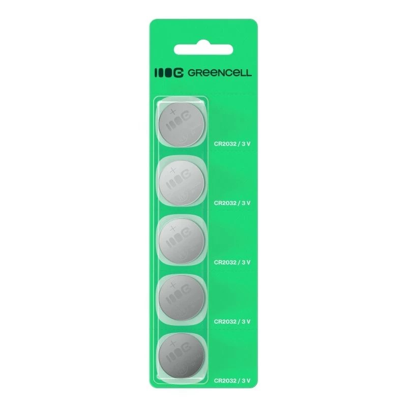 Bateria pastylkowa Green Cell CR2032 3V — Zestaw 5 sztuk