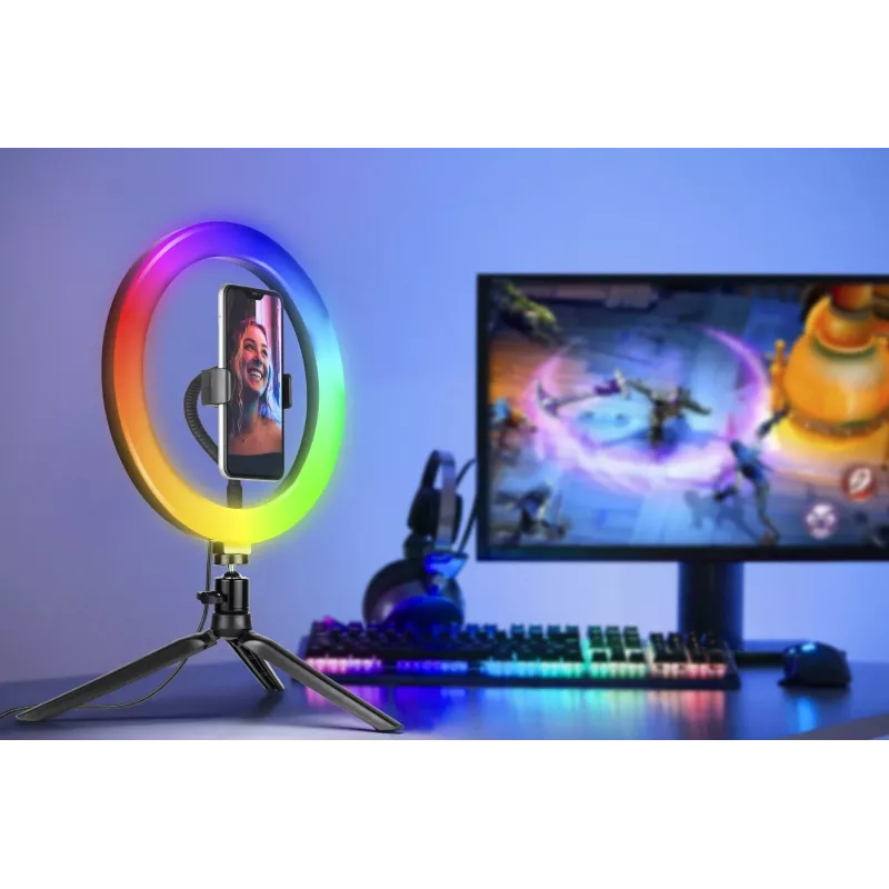 Pierścień LED RGB 26 cm ze statywem