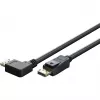 kabel DisplayPort Plug 90° > DisplayPort Plug, 8K / 144Hz (czarny, 2 Meter, 1 Plug 90° bocznie kątowany, 54 Gbit/s, DisplayPort 2.0 / 2.1)
