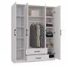 Topeshop ROMANA 160 BIEL KPLB bedroom wardrobe/closet 11 shelves 4 drzwi(s) biały