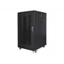 Wolnostojąca szafa rack LANBERG FF01-6822-23B 22U, szyny 19 cali, 1159×600×800 mm, IP20, kółka jezdne, zamek na klucz, czarna