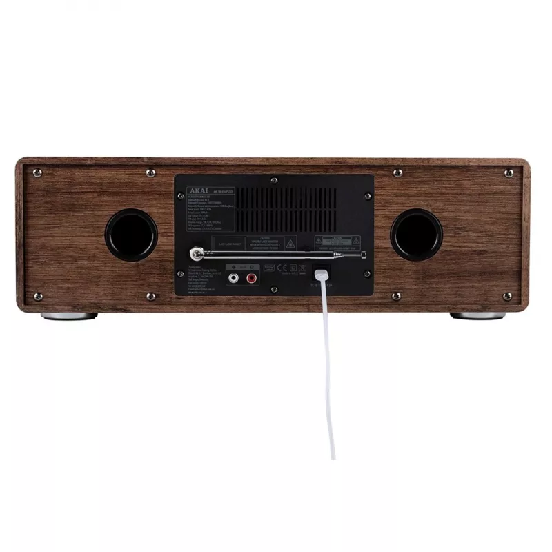 Mikrowieża AKAI AM-100 RHAPSODY — kompaktowy mini system audio ze zintegrowanym wzmacniaczem i odtwarzaniem CD/USB
