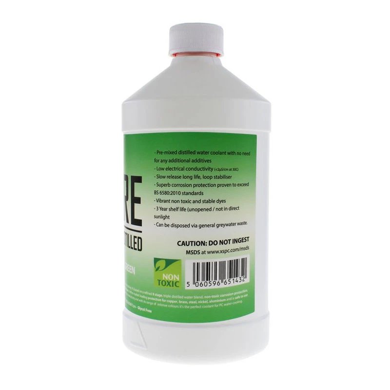 Płyn chłodzący XSPC Pure Coolant 1 L, zielony, reaktywny UV, do systemów chłodzenia cieczą PC