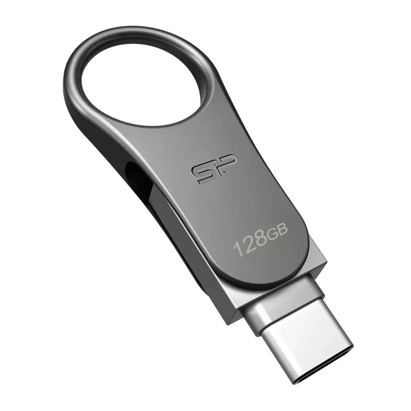 Pamięć USB Silicon Power C80 128 GB USB 3.2 Gen 1 (Type-A / Type-C) tytanowa