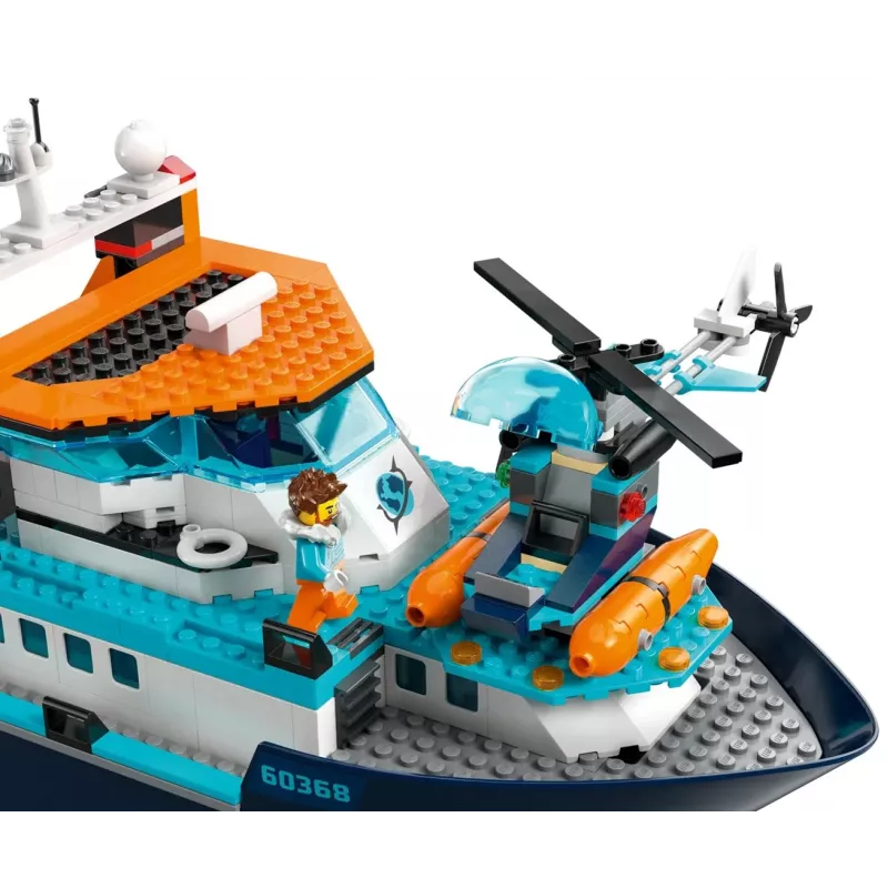 Zabawka konstrukcyjna LEGO City Statek Badawczy Arktyczny 60368 — 815 elementów, 7+ lat, zawiera 4 minifigurki