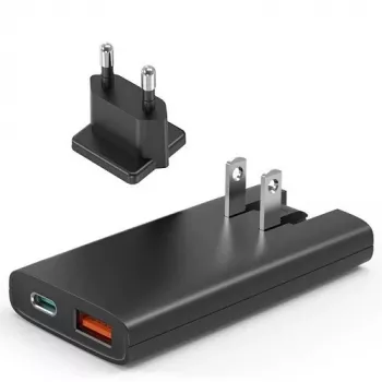 Ładowarka Choetech PD6011 PD65W GaN slim USB-A+C mini (czarna)