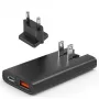 Ładowarka Choetech PD6011 PD65W GaN slim USB-A+C mini (czarna)