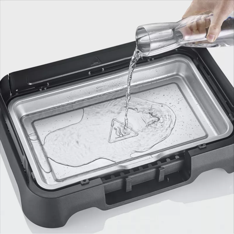 SEVERIN grill elektryczny stołowy PG 8593, 2000 W, prostokątny ruszt, czarny