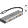 DeLOCK 64302 stacja dokująca do laptopa przewodowa USB 3.2 Gen 2 Type-C szary 95W