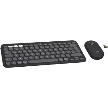 Logitech Pebble 2 Combo Bezprzewodowa Klawiatura i Mysz QWERTZ Niemiecki Grafit