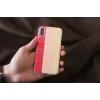 Etui na smartfona man and wood do iPhone X/XS — pink pie biały