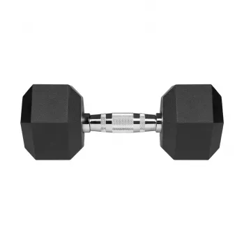 Gumowane hantle żeliwne HEX 2x10 kg REBEL ACTIVE