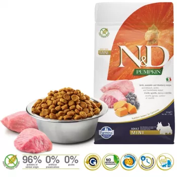 FARMINA N&D Pumpkin Dog Lamb & Blueberry Adult Mini - sucha karma dla psów - 800 g