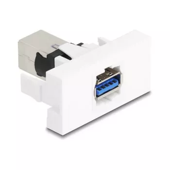 Moduł Keystone DELOCK 90910 — płaski złącze USB A, biały, 45×22,5×42,6 mm