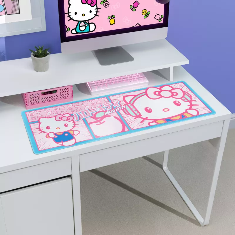 Mata na biurko Paladone Hello Kitty — duża miękka powierzchnia dla klawiatury i myszy, podstawa antypoślizgowa