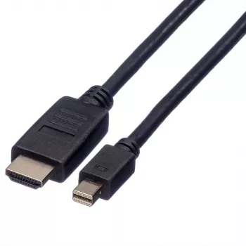 ROLINE - Kabel wideo/audio - DisplayPort / HDMI - 32 AWG - Mini DisplayPort (M) - HDMI, 19-pin (M) - 3 m - ekranowany - czarny (11.04.5792)