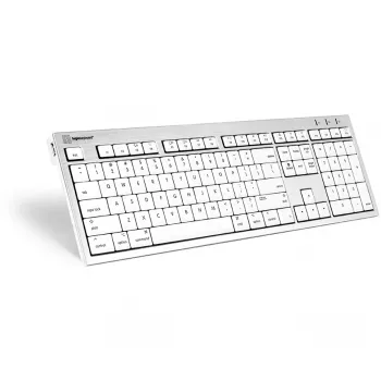 Klawiatura Logickeyboard SKB-CWMU-UK Office USB QWERTY UK English Srebrna Biała