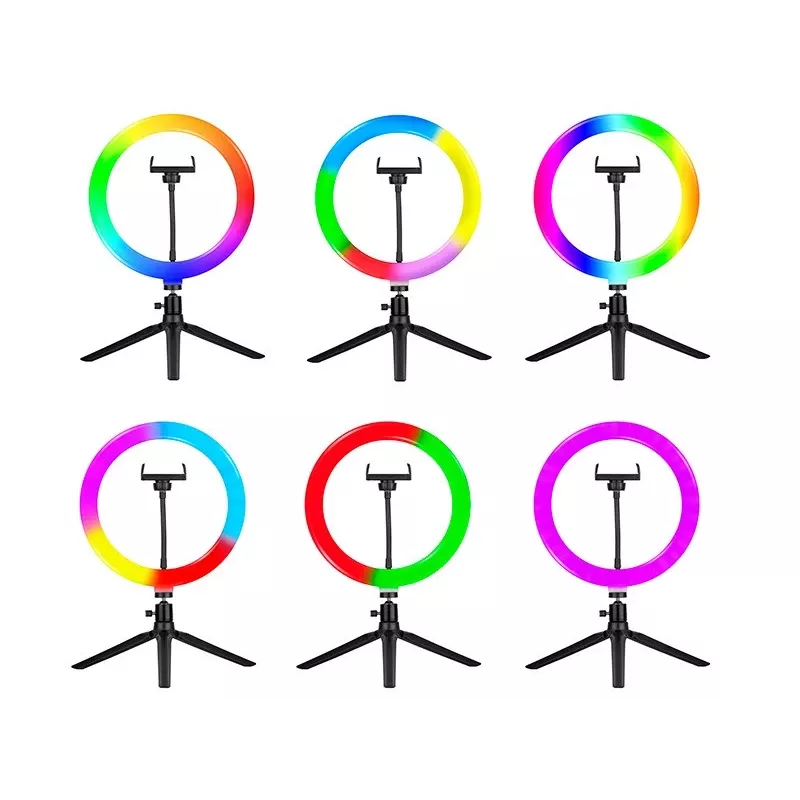 Pierścień LED RGB 26 cm ze statywem