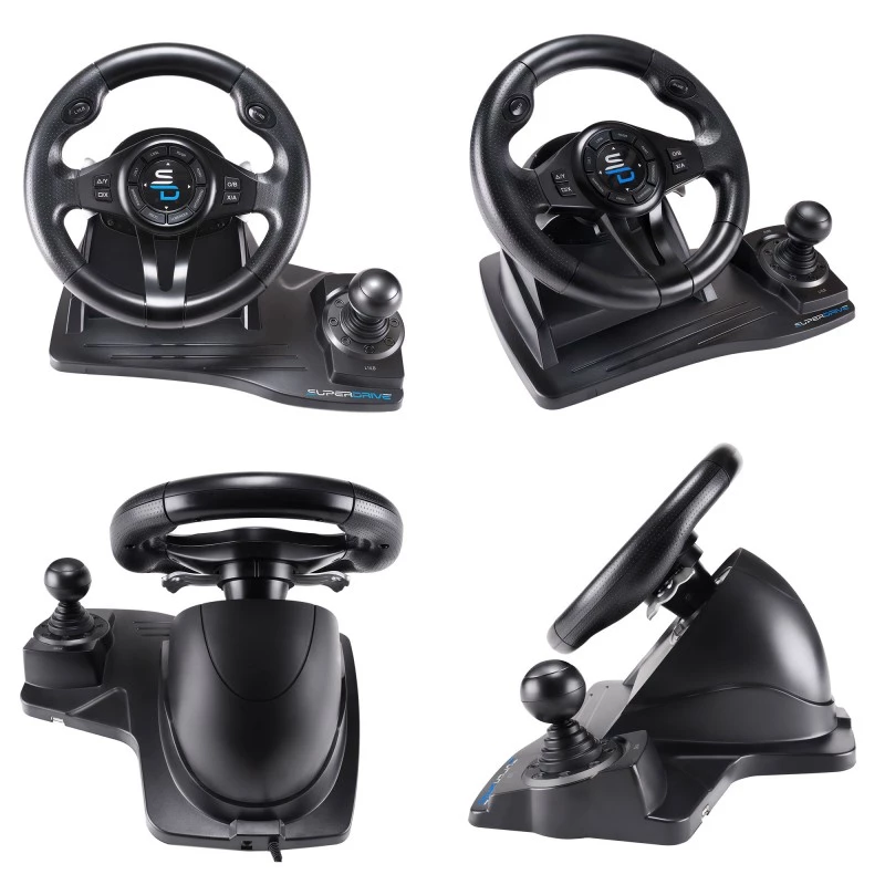 Subsonic SA5596-NG Kierownica do gier Czarna USB Kierownica Pedały 270°