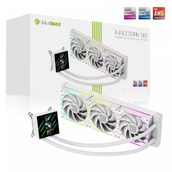 Gamemax | Chłodzenie cieczą CPU | HAILSTORM 360 LCD | Biały