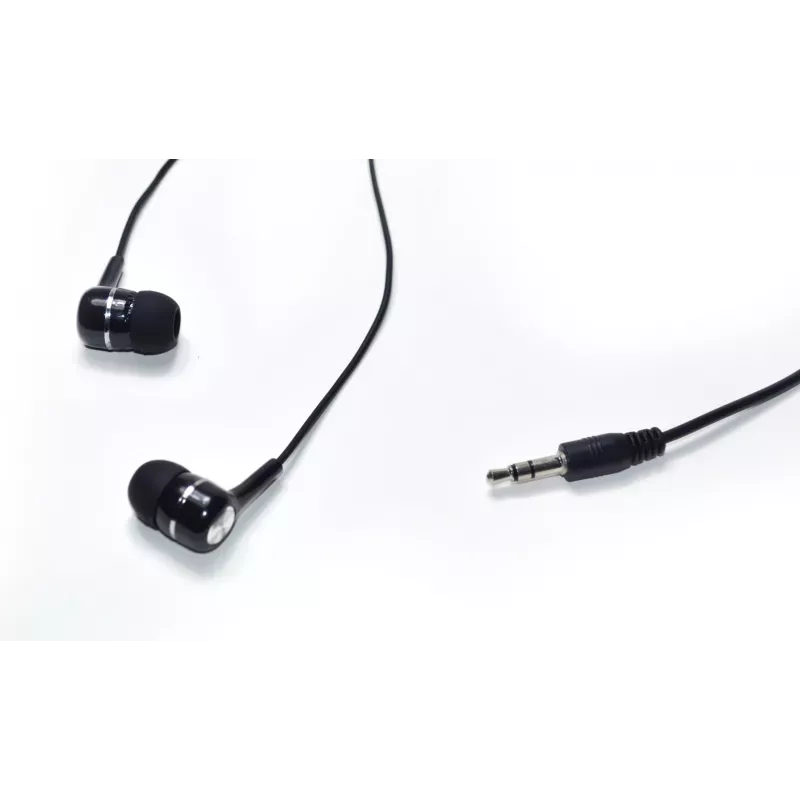 Słuchawki przewodowe douszne VAKOSS LT-437EX, binauralne, 3,5 mm, kabel 1 m, 32 Ω, 20–20000 Hz, zamknięte, czarne