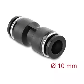 Złączka pneumatyczna DELOCK 10 mm prosta, gwint wewnętrzny, metal/tworzywo, 43,5 mm, czarny