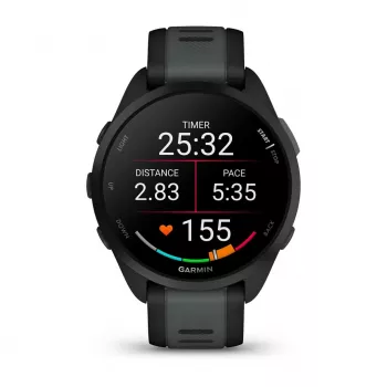 Garmin Forerunner 165 Music - Czarny - Zegarek sportowy z paskiem - Silikon - Łupkowy szary - Rozmiar nadgarstka: 126-203 mm - Wyświetlacz 3 cm (1.2) (010-02863-30)