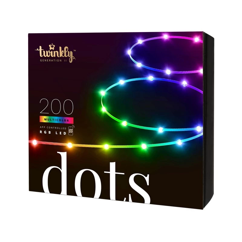 Girlanda LED Twinkly TWD200STP-TEU wielokolorowa taśma wewnętrzna, odstęp 5 cm, IP20, przezroczysty kabel