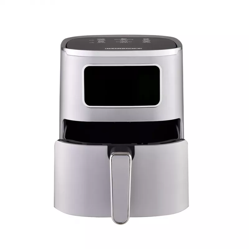 Frytkownica beztłuszczowa HEINRICH'S HFR 8216 — 5 L, 1450 W, sterowanie dotykowe, wyświetlacz LED, srebrna, wolnostojąca