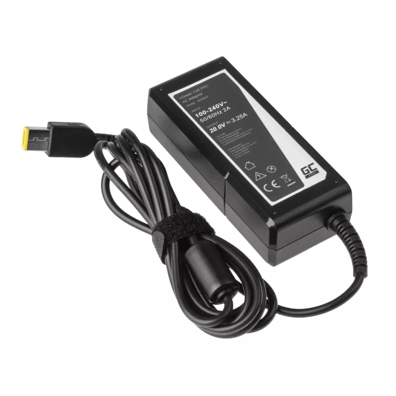 Zasilacz zielony Cell AD38AP 65W do laptopów Lenovo, 20V 3.25A, kabel 1,2 m, czarny