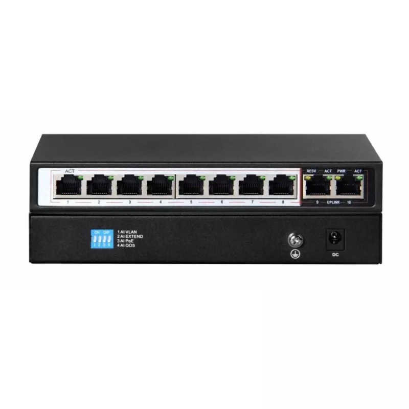 Przełącznik Extralink PoE CERES 8x 100Mb/s PoE/PoE+, 2x RJ45 Uplink 100Mb/s, 96W
