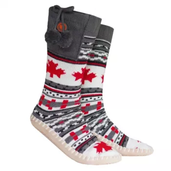 Slipper boot Glovii GQ4M unisex — winter polyester upper, synthetic outsole, carbon fibres, uni size, multi-pattern (szary/czerwony/biały)