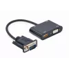 Adapter kablowy wideo GEMBIRD A-VGA-HDMI-02 0,15 m — HDMI + VGA (D-Sub) żeński na VGA (D-Sub) męski, czarny