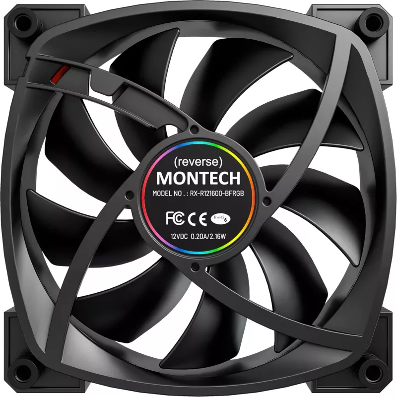 Wentylator Montech RX120 PWM 12 cm Czarny 720–1760 RPM Rifle Bearing