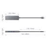Hub USB Aukey CB-H36 — 4-portowy USB 3.2 Gen 1 Type-A, host USB 2.0, 5000 Mbit/s, aluminium srebrny