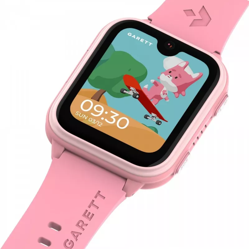 Smartwatch Garett Kids Vibe Ai 4G różowy z śledzeniem GPS i wodoodporną konstrukcją