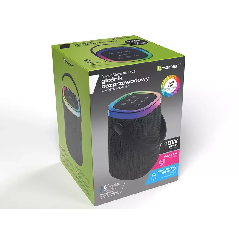 True Wireless Stereo Bluetooth Earbuds TRACER TRAGLO47615 z oświetleniem RGB