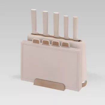 Maestro MR-1412-BEIGE zestaw noży z blokiem + zestaw desek do krojenia Beżowy