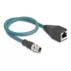 DeLOCK M12 adapter kablowyowy X-kodowany 8-pinowy męski na RJ45 żeński 50 cm