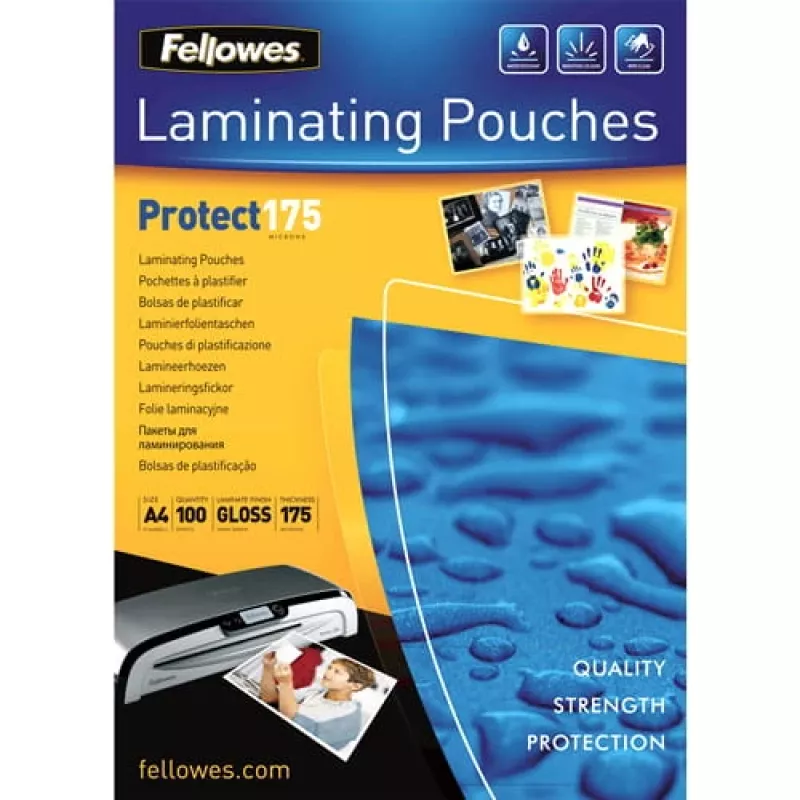 LAMINATOR POUCH GLOSSY/A4 175 100PCS 5308703 FELLOWES