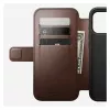Nomad Modern Leather Folio etui na telefon komórkowy Pokrowiec dla iPhone 17 Pro Max — Brązowy, skóra, ekran 6,3 cala, 4 kieszenie na karty