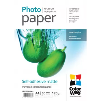Samoprzylepny matowy papier fotograficzny ColorWay PMS1208050A4 120 g/m² A4
