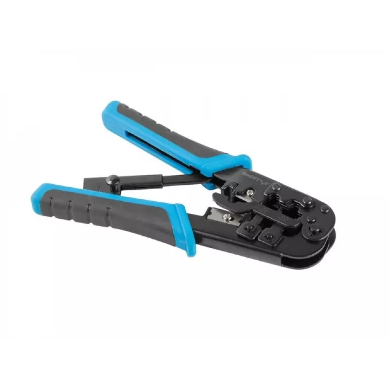 Narzędzie do zaciskania LANBERG NT-0201 do złączy RJ-45, 180 mm, 315 g, czarno-niebieskie