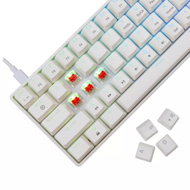 Przewodowa klawiatura mechaniczna White Shark Shinobi-2 (GK-004211) — układ US, przełączniki czerwony, biała