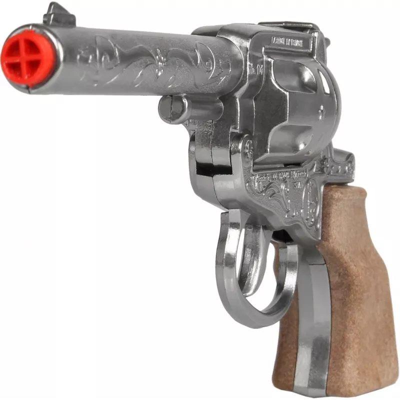 Zabawkowy metalowy rewolwer kowbojski Gonher 8-strzałowy model 239842