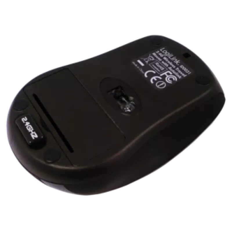 LogiLink Maus optisch Funk 2,4 GHz Mini - Maus - optisch - 3 Taste(n) - drahtlos - 2,4 GHz - kabelloser Empfänger (USB) - Schwarz (ID0031)