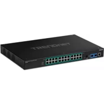 TRENDnet TI-RP262I - Przełącznik przemysłowy - zarządzalny - 24 x 10/100/1000 (PoE+) + 2 x SFP - montaż w szafie - PoE+